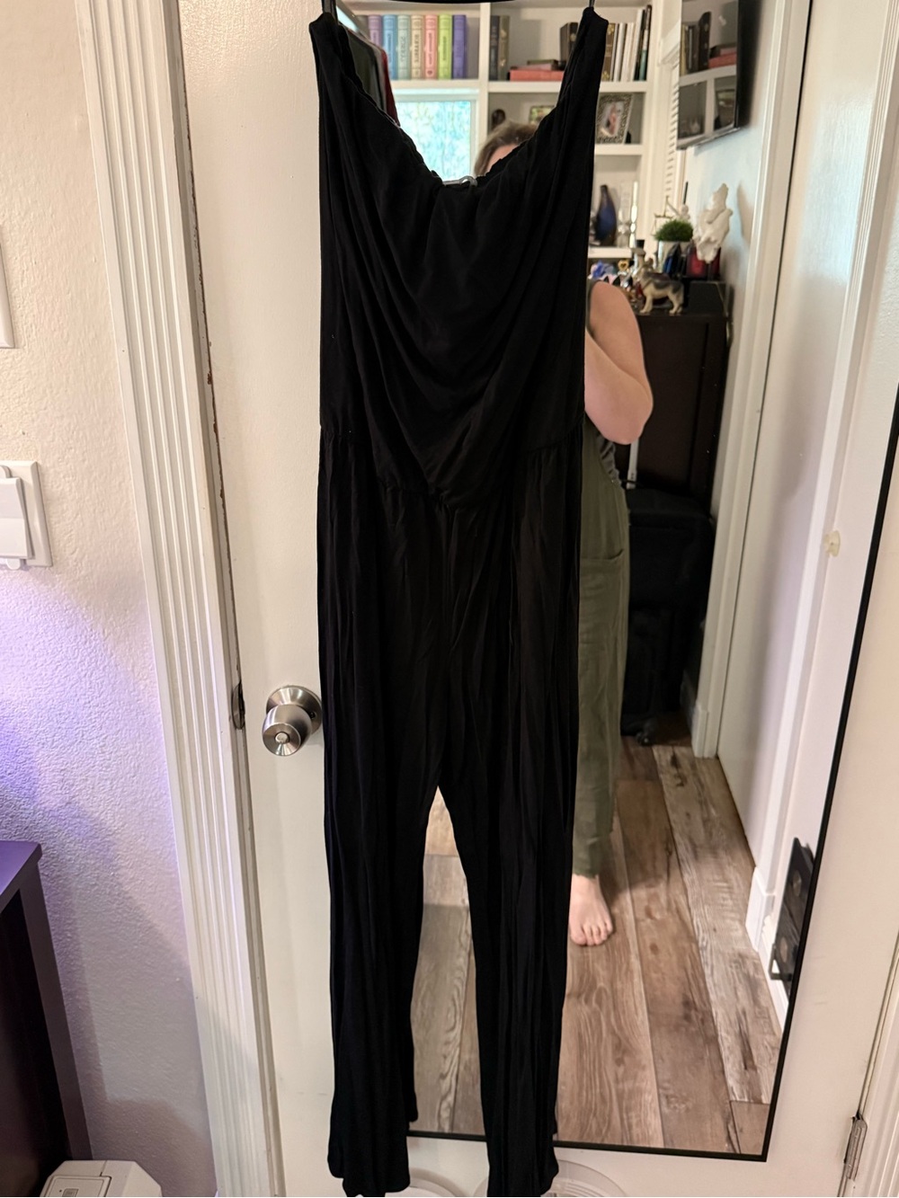 Sleek Strapless Black Draped Jumpsuit for Women